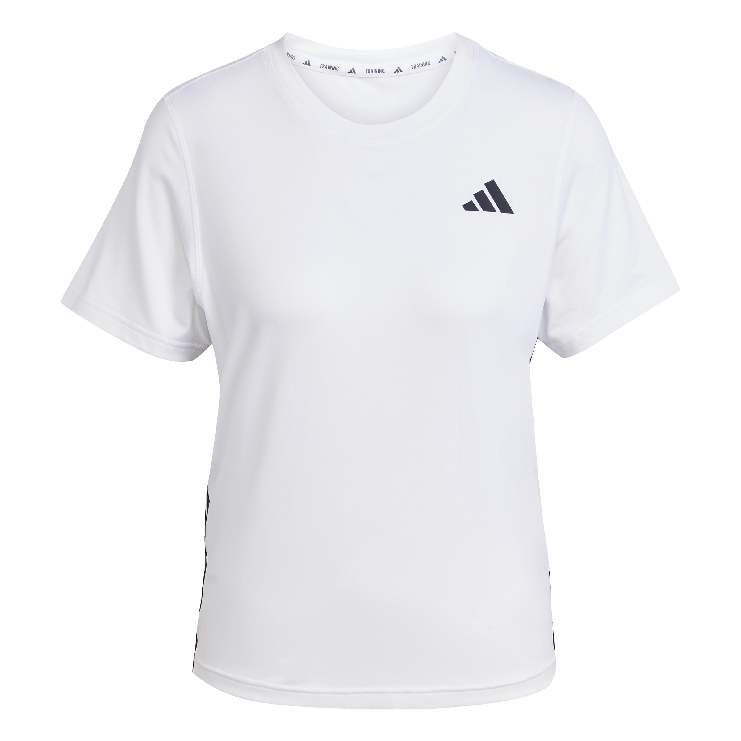 adidas Women's Train Essentials 3-Stripes Workout T-Shirt, White/Black, XL