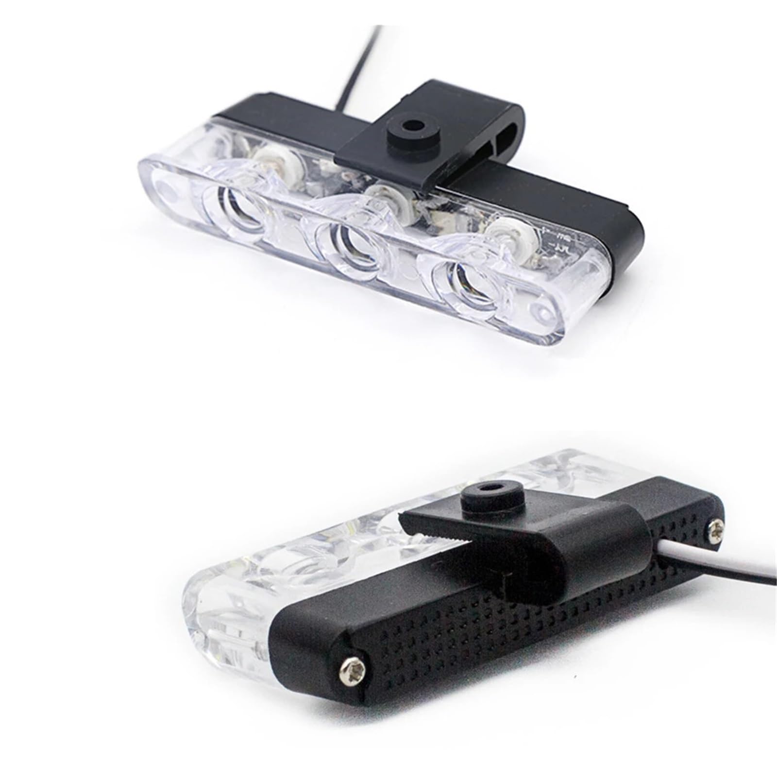 Luz estroboscópica for parrilla de coche de 12 V con 4x3 LED, minilámpara intermitente, luces de circulación diurna, luces de emergencia policiales, baliza.(Yellow White)