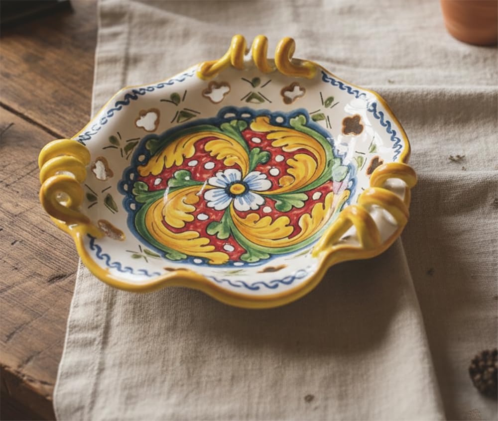 Centro de mesa de cerámica siciliana para dar vida y color a las cenas en el comedor