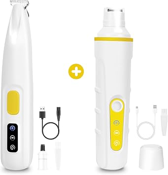 FURBONA Upgraded Dog Paw Trimmer and Dog Nail Grinder Bundle