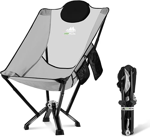 Silla de respaldo alto para acampar e interiores soporte de respaldo completo para sentarse durante mucho tiempo, marco de aluminio estable, pies