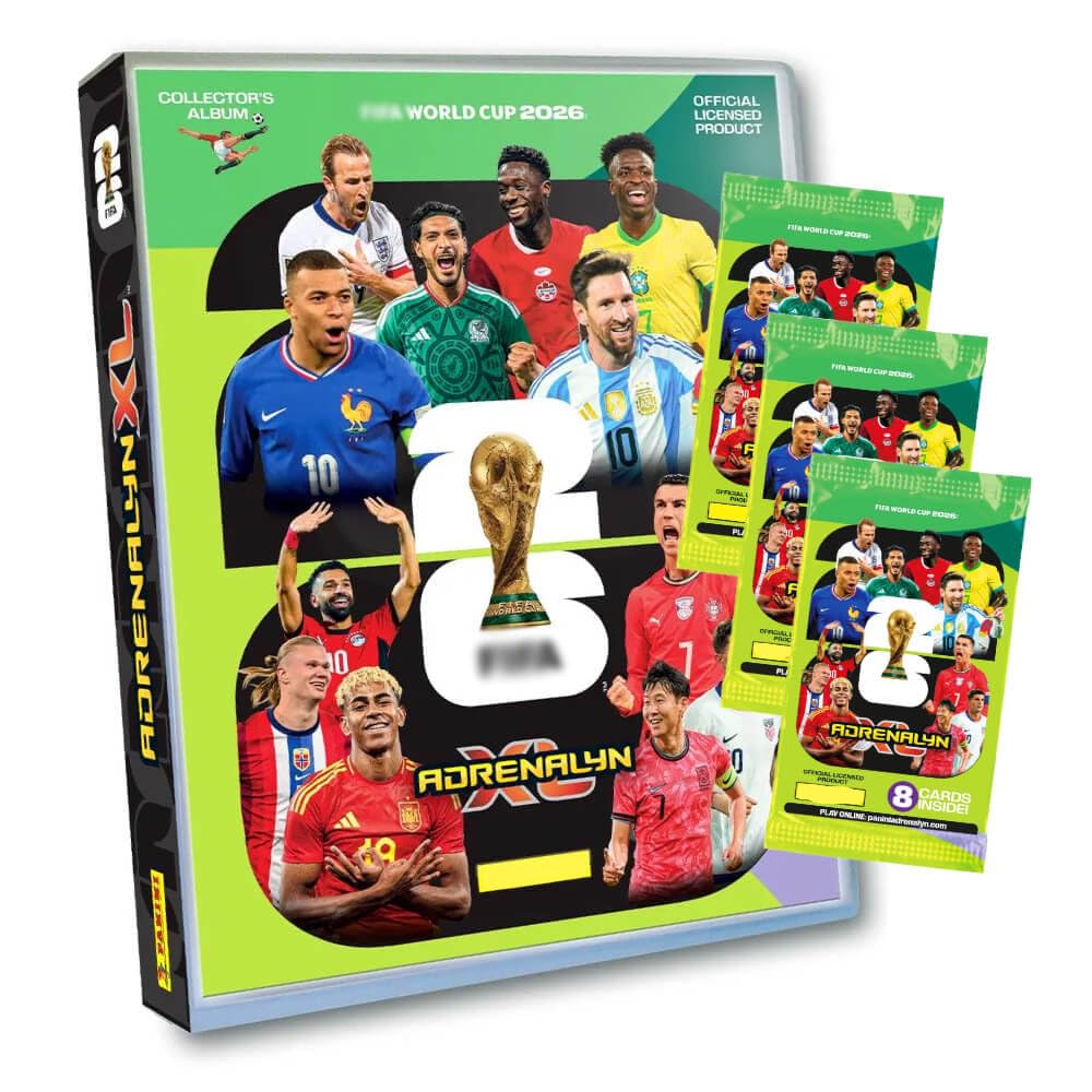 World Cup 2026 Adrenalyn XL - WM Trading Cards Sammelkarten - 1 Mappe + 3 Booster
