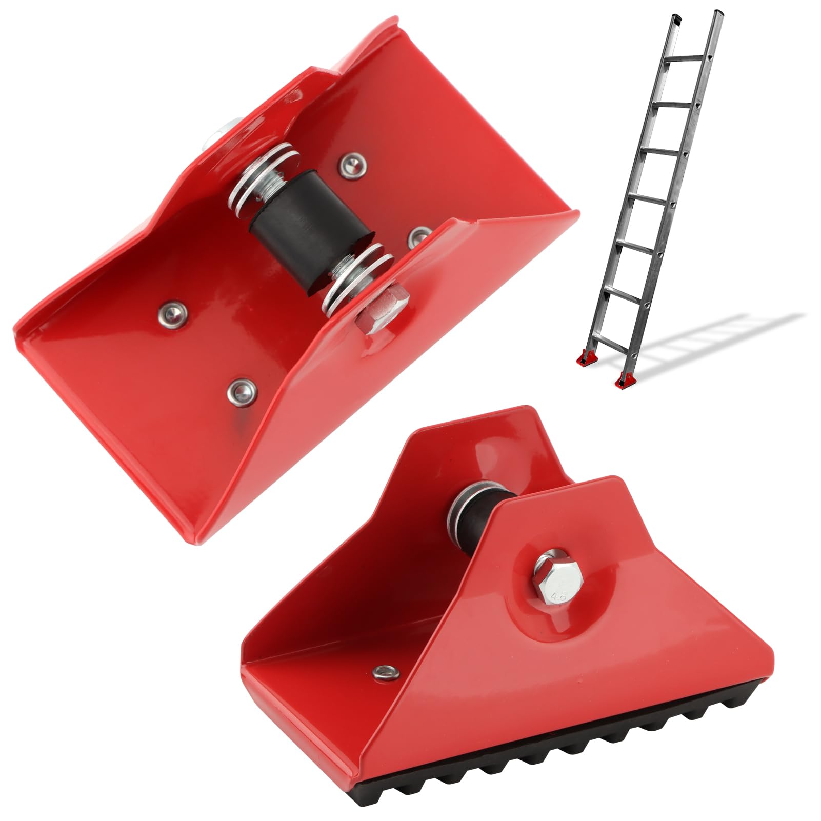 2 Pack Ladders Feet Replacement Parts, Anti-Skid Shoe Kit for Extension Ladders Rubber Padded Feet Accessories Parts (Fixed)
