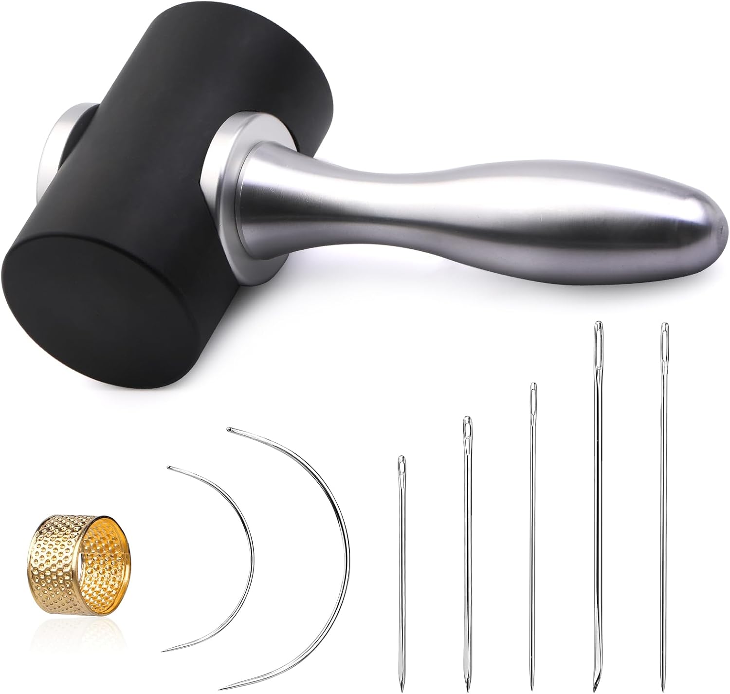 TLKKUE Leather Mallet Hammer, Leather Carving Hammer with Aluminum