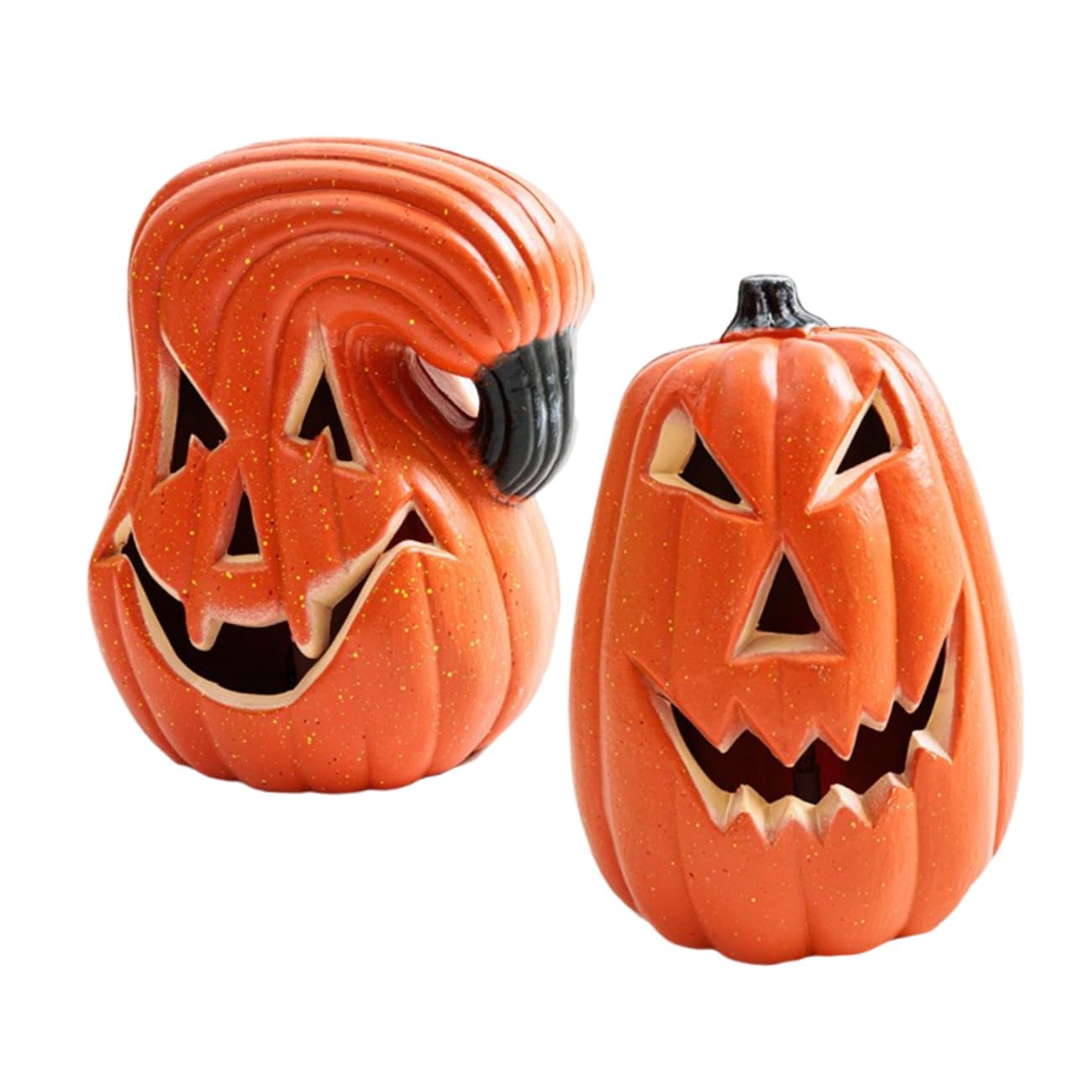 Abaodam 2pcs LED Luminous Pumpkin Decor Halloween Decorative Pumpkin Lamps for Festival Atmosphere Durable Halloween Props for Parties and Carnival Celebrations