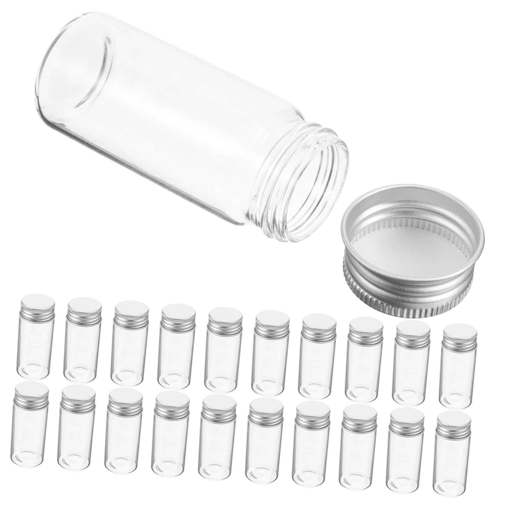 MAGICLULU 2 Series Botella Sellada por Tubo De Ensayo Tubos Tapa Hermético Reutilizable Pequeño Tubo De Ensayo De Laboratorio De Prueba Tubo De Vial De Vidrio Planchar Piezas*2