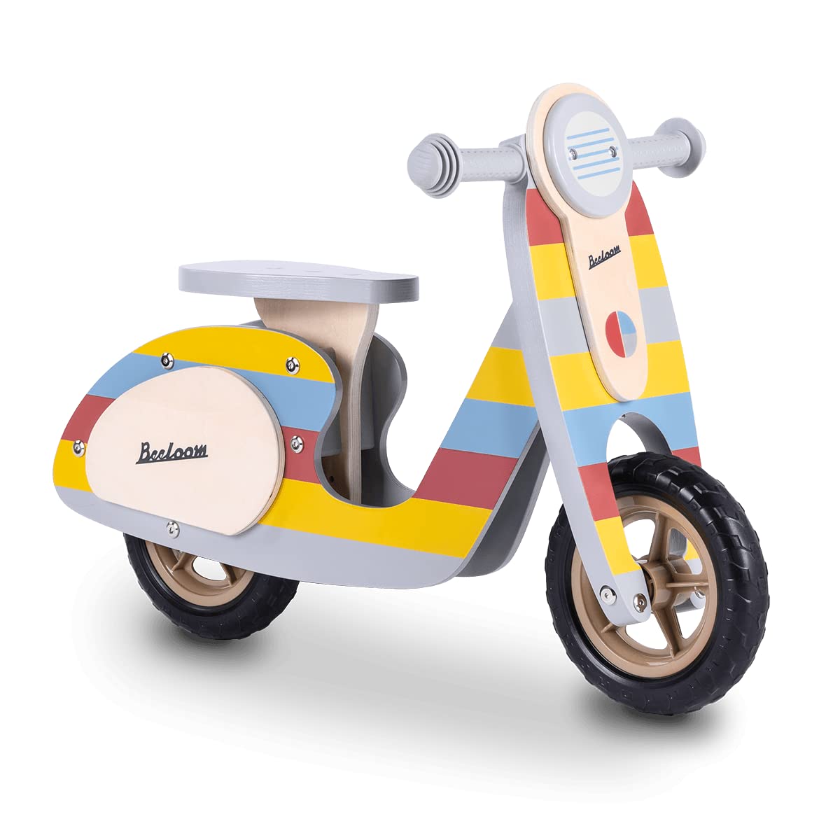 Beeloom - Moto correpasillos Rainbow Scooter de Madera, Multicolor para niños + 24 Meses