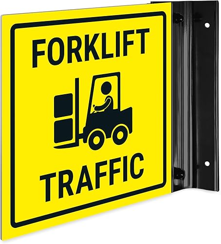 Miniatura 7 de Cartelera de proyección de tráfico para carretilla elevadora, doble cara, 6x6 pulgadas, ACM, con accesorio de níquel cepillado, fabricado en EE. UU