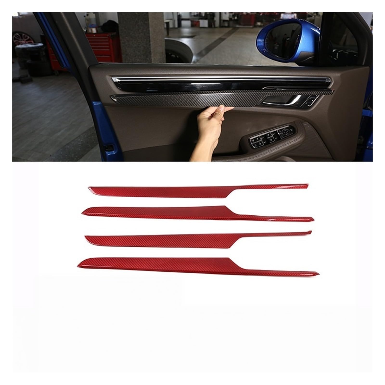 Compatible for Porsche Macan 14-22 Carbon Fiber Door Panel Sticker