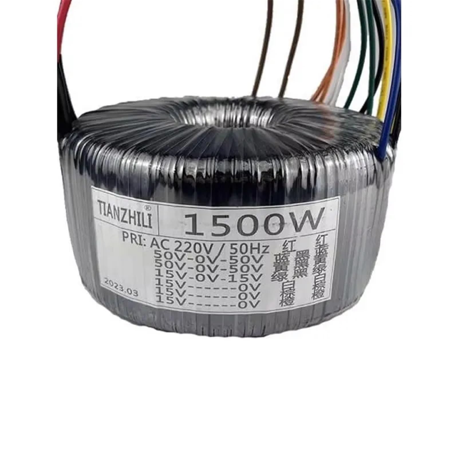Transformateur toroïdal 1500 W 220 V vers double amplificateur de puissance 50 V/15 V, alimentation en cuivre pur/équipement d'isolation monophasé