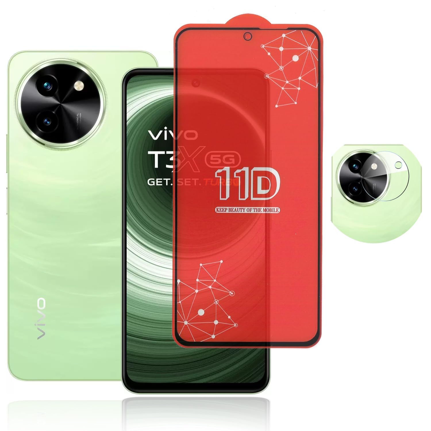 vivo T3x 5G Tempered Glass Screen Protector with Camera Lens Protector, Edge to Edge Protection, 11D Hardness, Case Friendly (Pack of 1) (B0D586XBSP) Amazon Price History, Amazon Price Tracker
