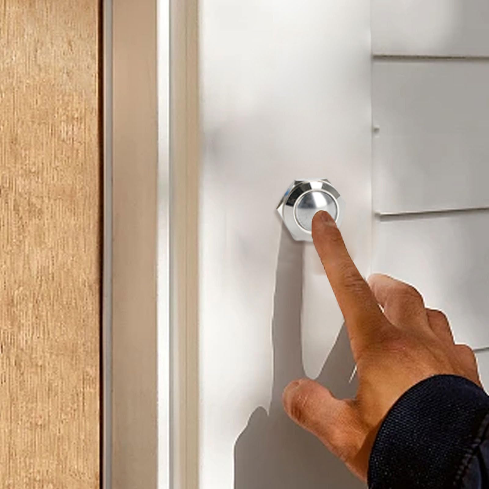 Pulsador de timbre de puerta, 4 botones de repuesto para timbre, accesorios impermeables para la actualización de casa, casa, casa, casa, casa, casa y garaje
