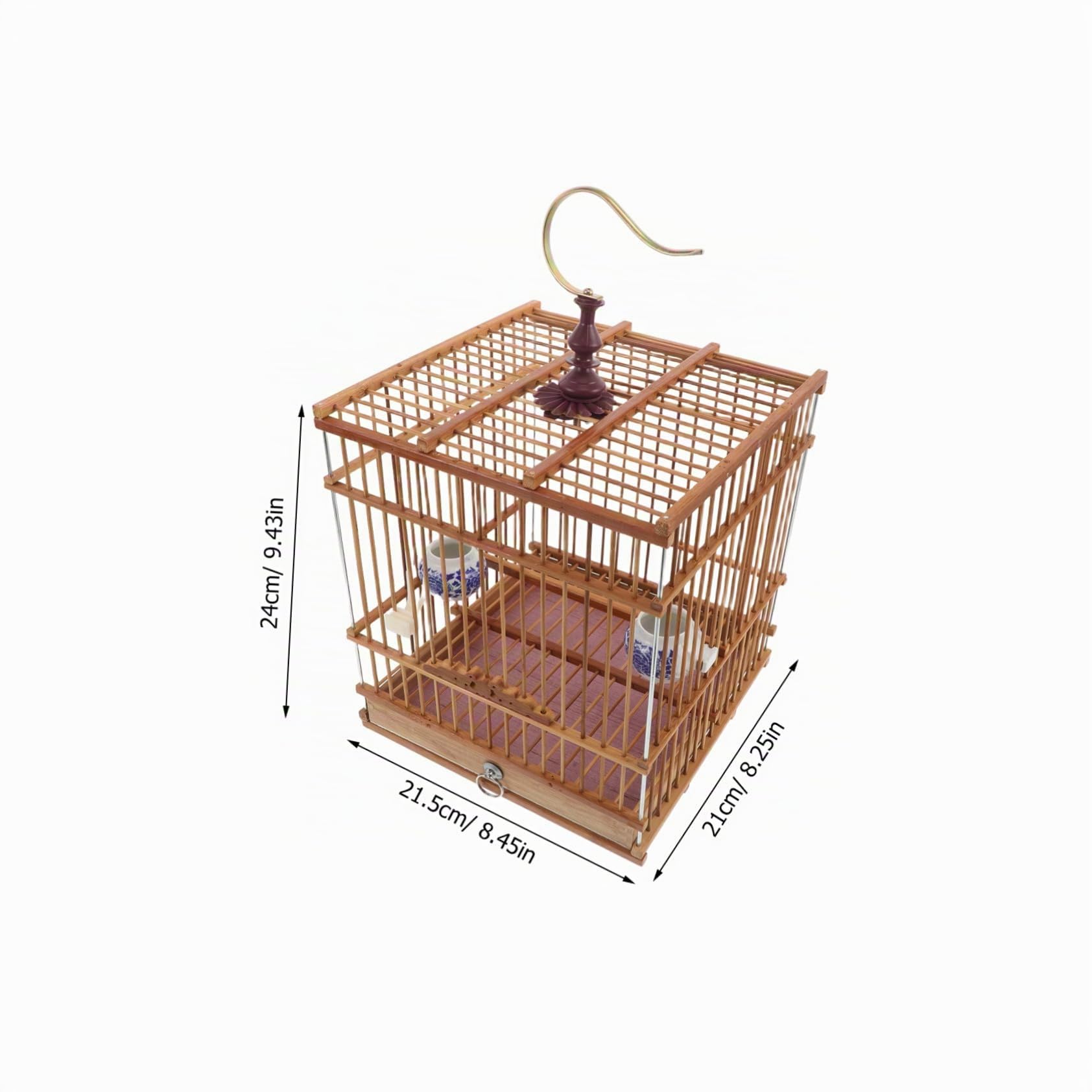 Vogelkäfig Rechteckig Carbonisiertes Stabiler Nistkasten für Wellensittiche Zosterops Kanarienvögel Eleganter Vintage Käfig für Garten Balkon Büro Praktisches Design mit