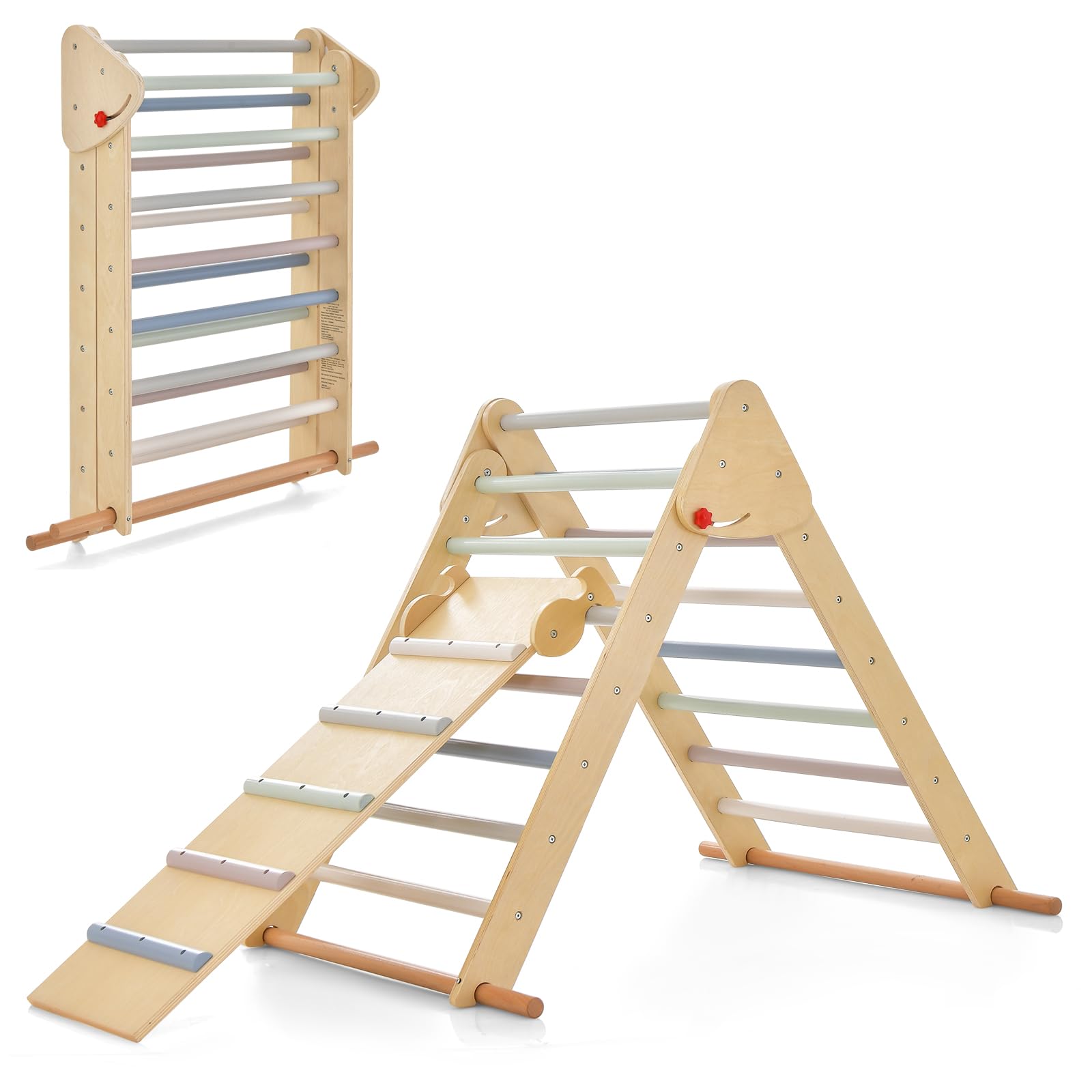 ピクラートライアングル　ジャングルジムPikler triangle 120cm Amazon.com: Pikler Triangle Set 7 in 1 Wooden Climbing Toys