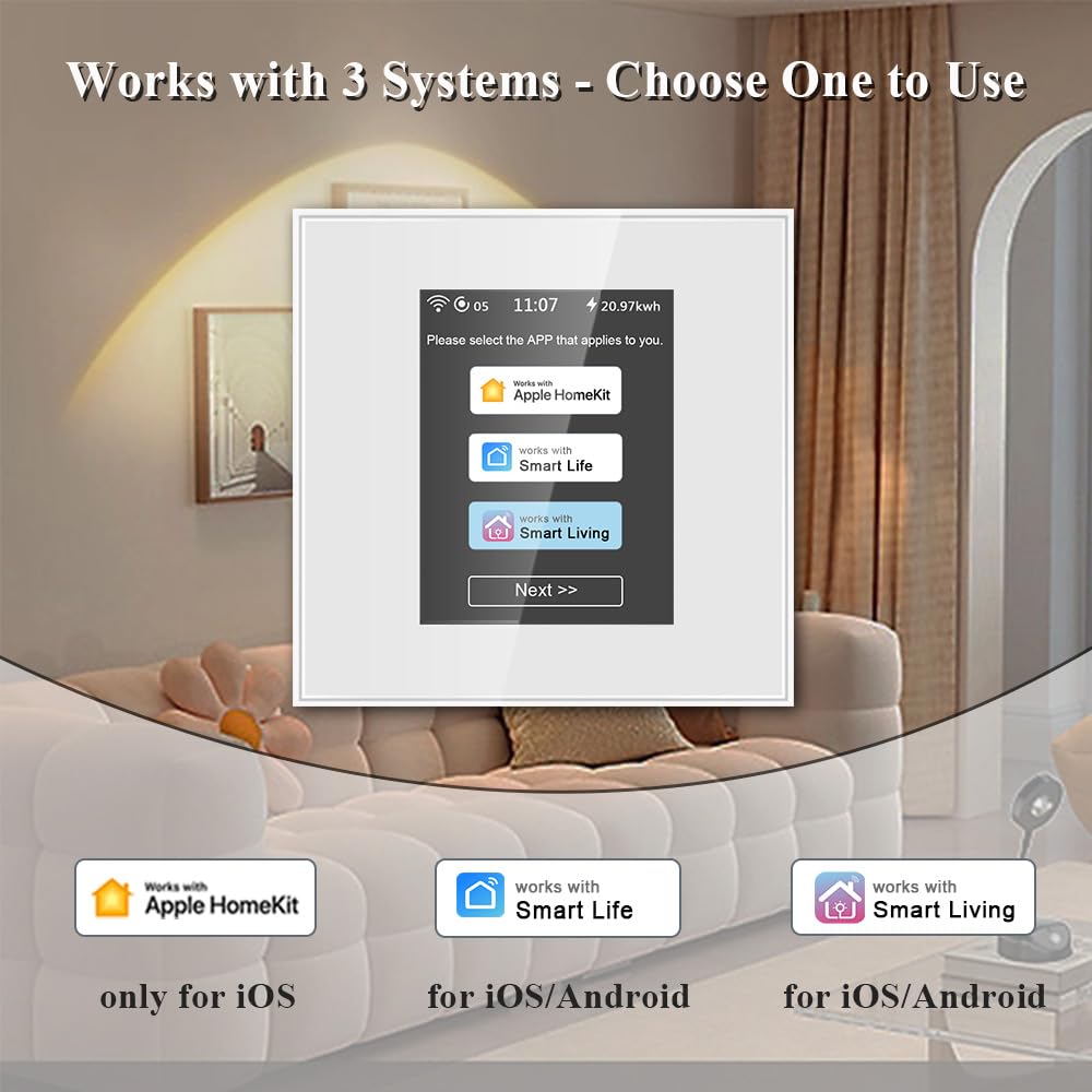 LANBON Interruptor de luz inteligente L8-HS4 de 4 velocidades con aplicación Smart Life/Homekit/Smart Living compatible con Alexa y Google Home, cable neutro requerido, no requiere hub
