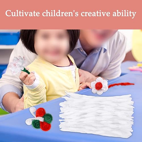 Miniatura 7 de 100 piezas de tallos de chenilla, tallos de chenilla para limpiar tuberías blancas, suministros de manualidades para decoración de manualidades