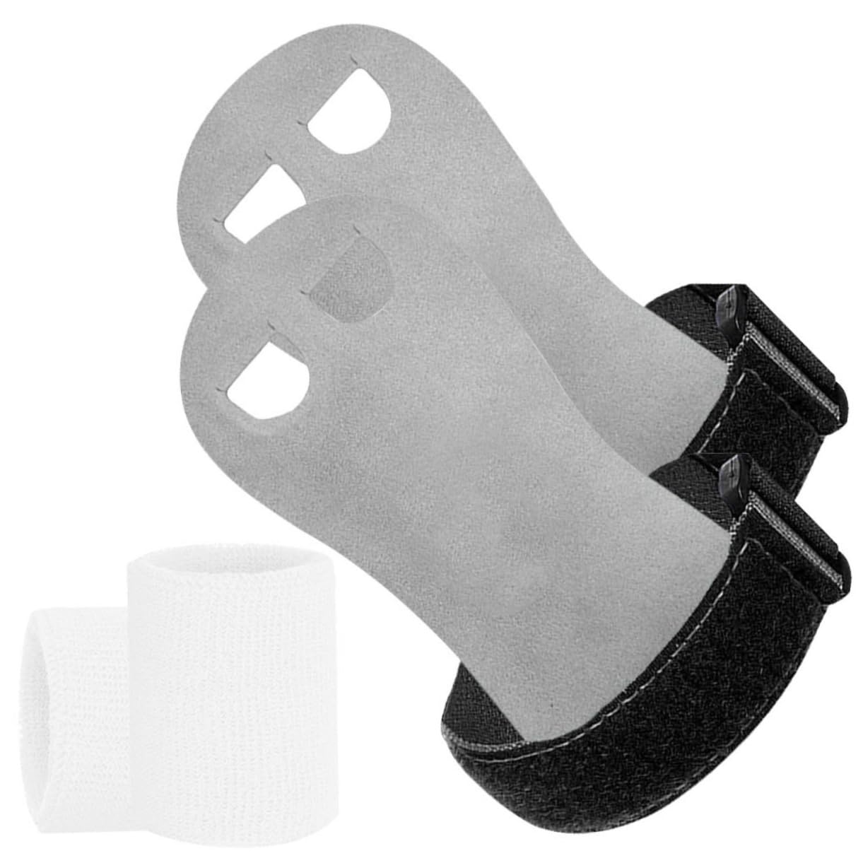 Sosoport 1 Set Durable Gymnastics Grips with Wristbands Non Slip Palm Protector for Weightlifting Fitness Training Comfortable Breathable Wrist Support for Youth and Men