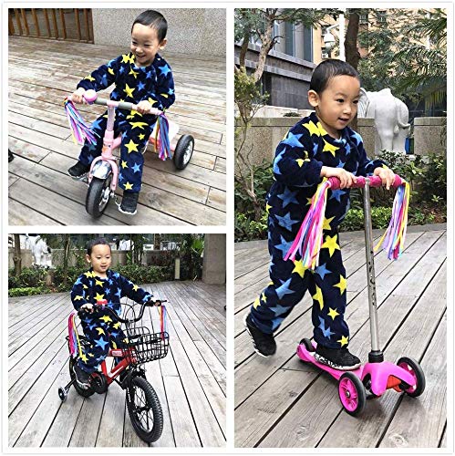kortes 1 Pack Kids Bike Bell and 2 Pack Kids Bike Streamers for Children's Bike Accessories (Pink, Red,& Blue) (Red & Purple) - Thumbnail 6