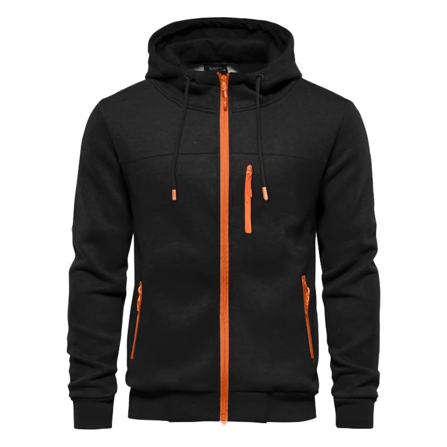 CTU Felpa con cappuccio da uomo a maniche lunghe, con cerniera, in pile, taglie S-3XL