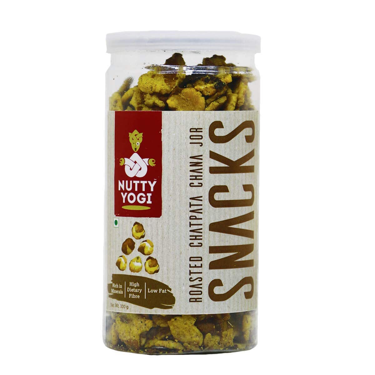 Nutty Yogi Roasted Chatpata Chana Jor, Vegan, Indian Food and Snacks, Vegetarian, Low Fat, Rich in Minerals, Hight Dietary Fibre, Chai Tea Coffee Snack - 100gm (Pack of 4) (B09NVS6NML) Amazon Price History, Amazon Price Tracker