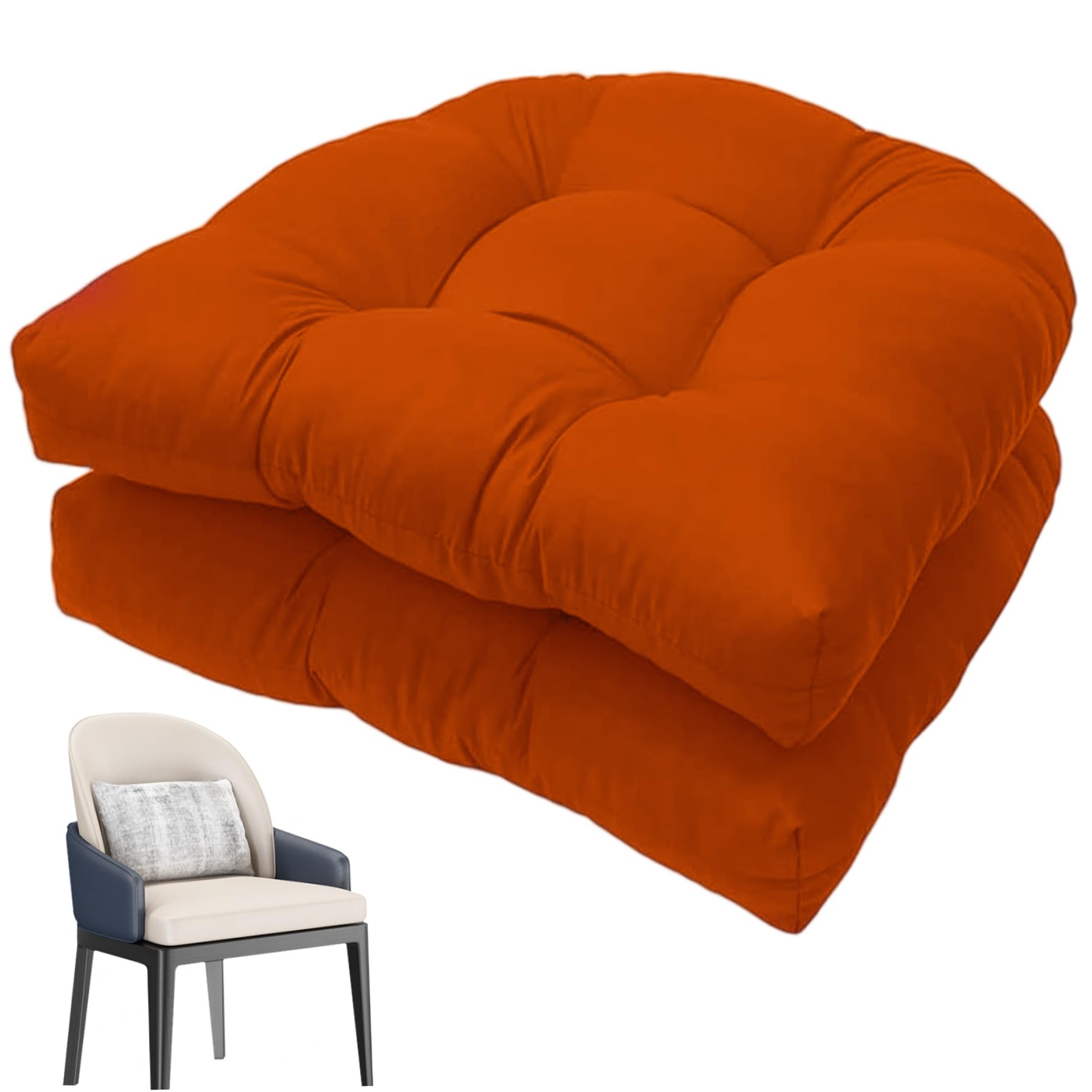 Coussin de jardin imperméable orange 48 x 48 cm pour chaise extérieure
