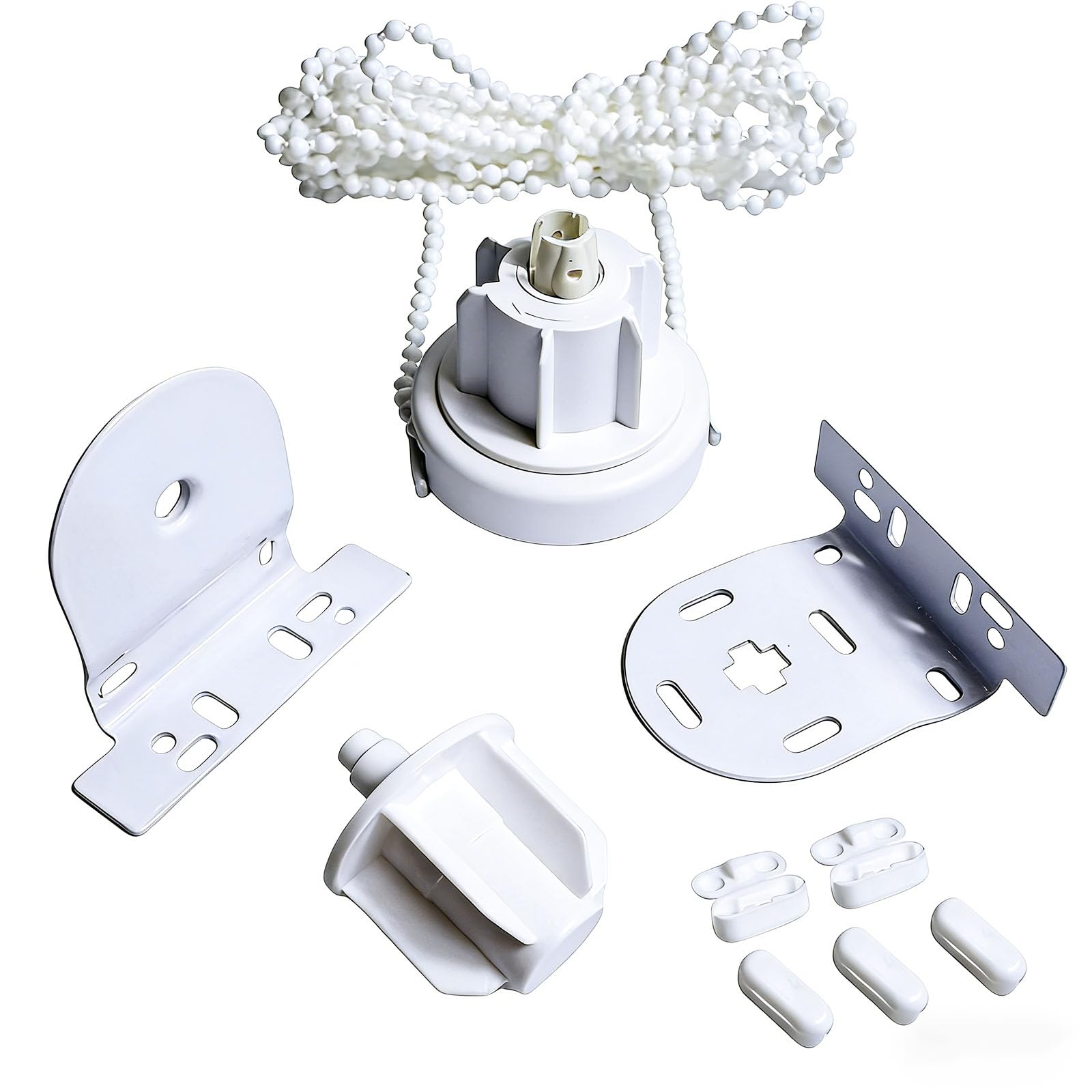 Photo 1 of 1 1/2" 38mm Roller Blind Clutch Replacement Kit with Plastic Bead Chain, End Plug, Metal Brackets & Bead Chain Connectors