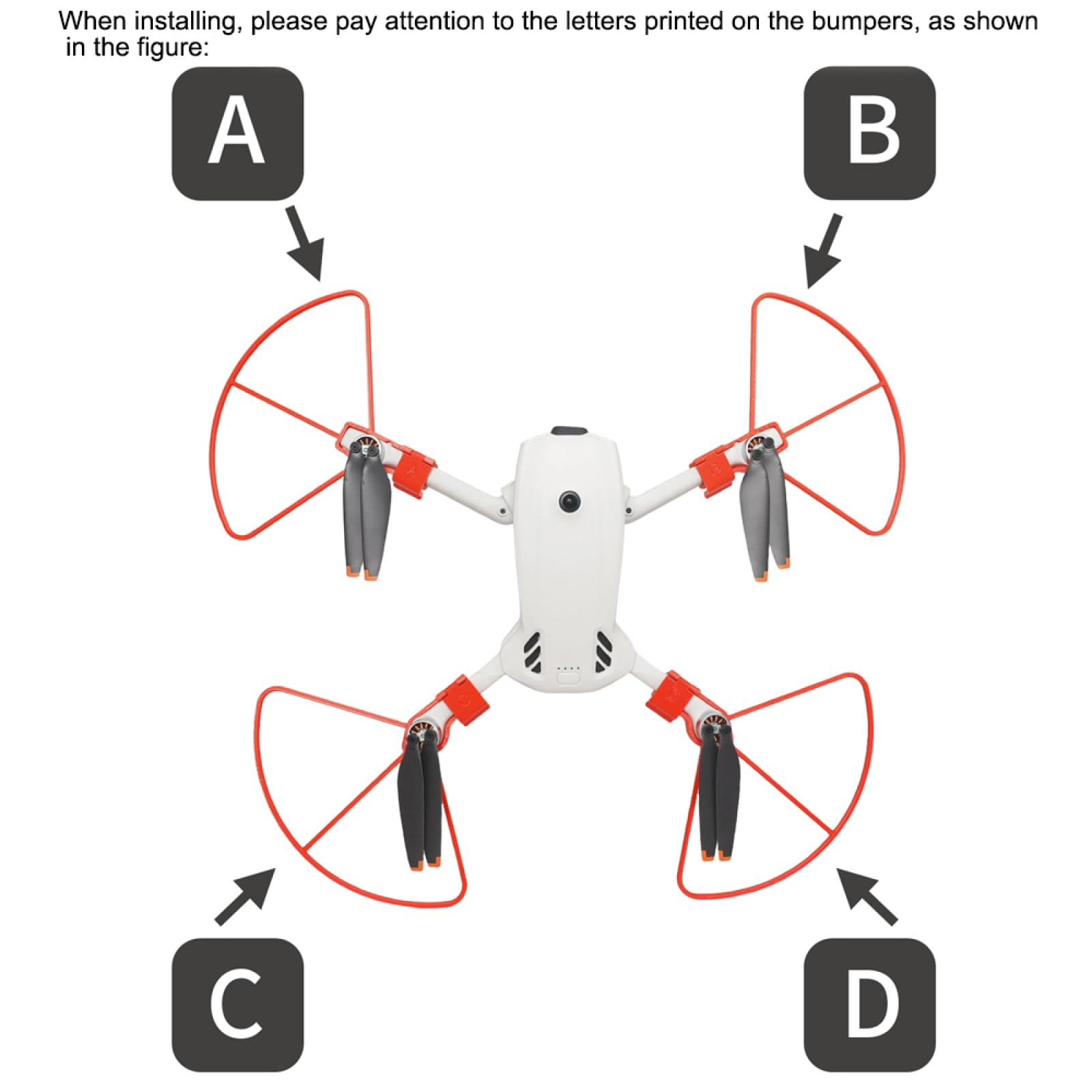 Dla DJI Lito X1 Lekkie pierścienie na śmigła, osłona ochronna, odporna na zarysowania i uderzenia, przenośna osłona ostrza Drone LITO 1/LITO X1 (pomarańczowy)
