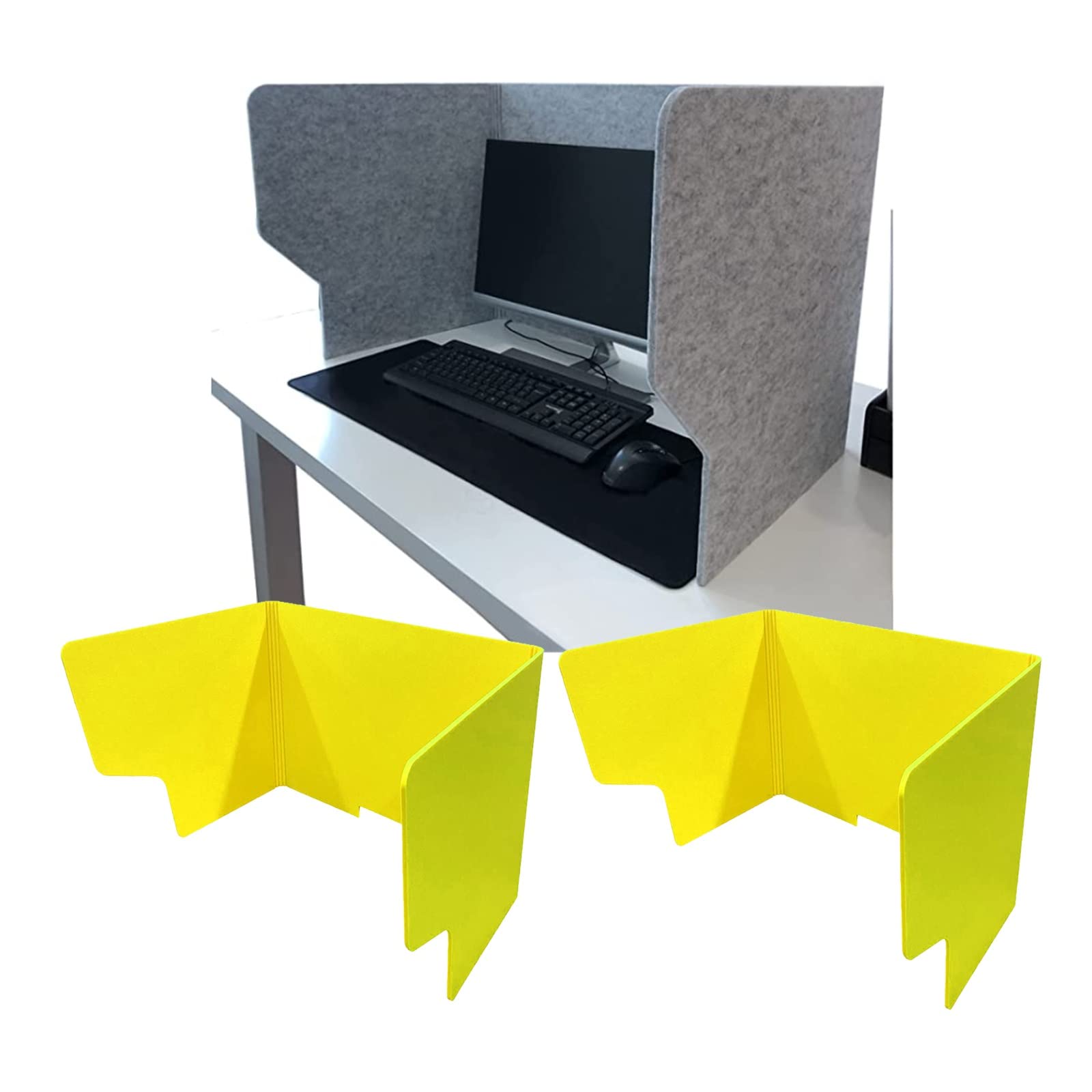 Paneles de escritorio acústicos portátiles, 2 separadores de privacidad insonorizados para oficina y salas de reuniones, reducción de ruido y control de distracción visual, mejora el enfoque y la