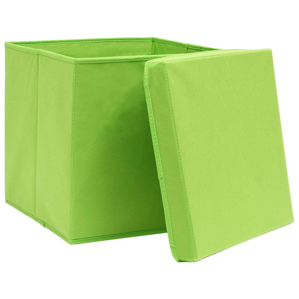 ShGaxin Scatole con Coperchi 4 pz Verdi 32x32x32 cm in Tessuto,Antipolvere,Scatole con Coperchi,Scatole,Forniture Domestiche-288370