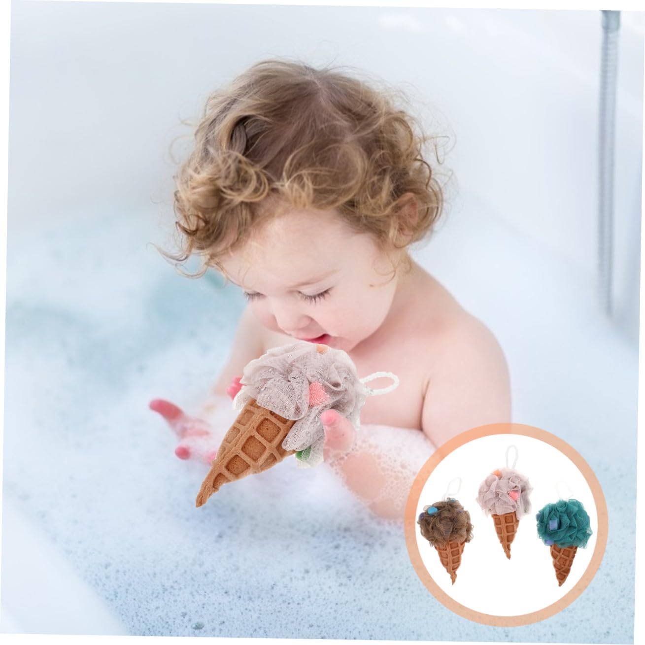 3 Set Di Spugne Da Bagno Per Bambini Luffa Scrubber Per Il Corpo Per Unesfoliazione Delicata 3 Pezzi*3