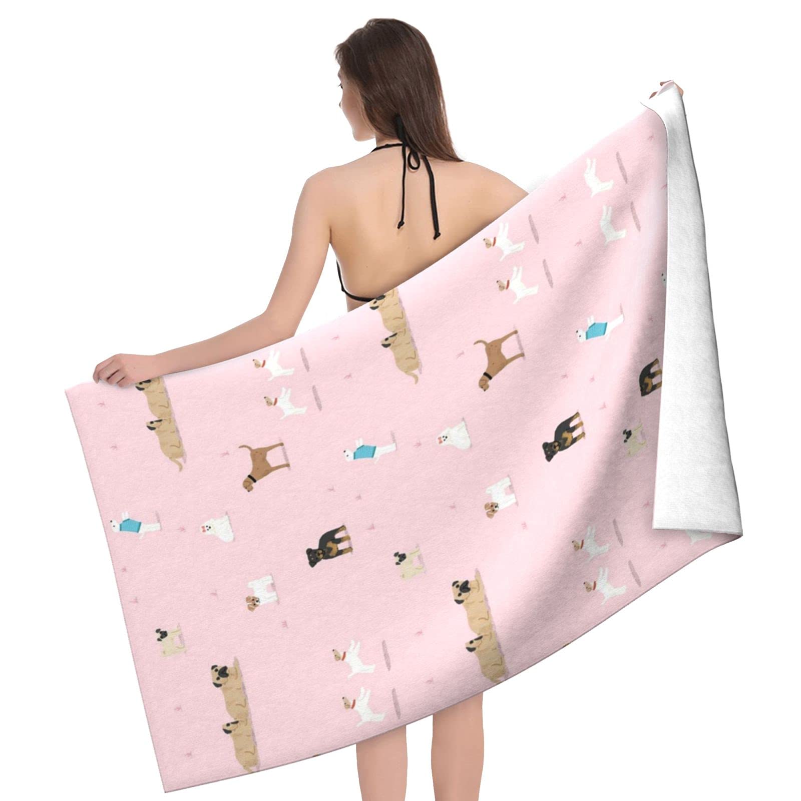 LSRCPD Dog Beach Towel Highly Absorbent Microfiber Beach Blanket Soft Bath Towels 80 x 130 cm