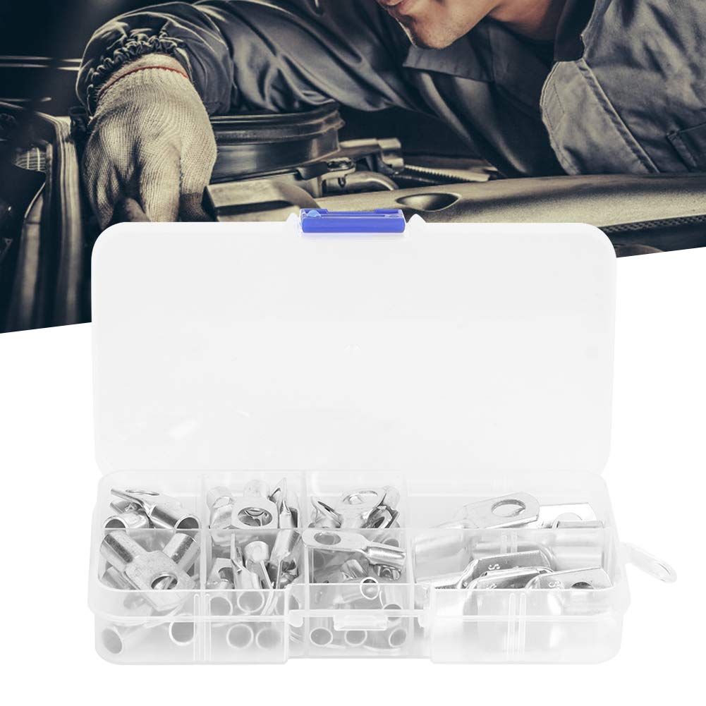Fyearfly Lot de 60 cosses de tube en cuivre de haute qualité, connecteurs à sertir pour câble de soudure, 8-10 AWG, applications électriques marines et automobiles