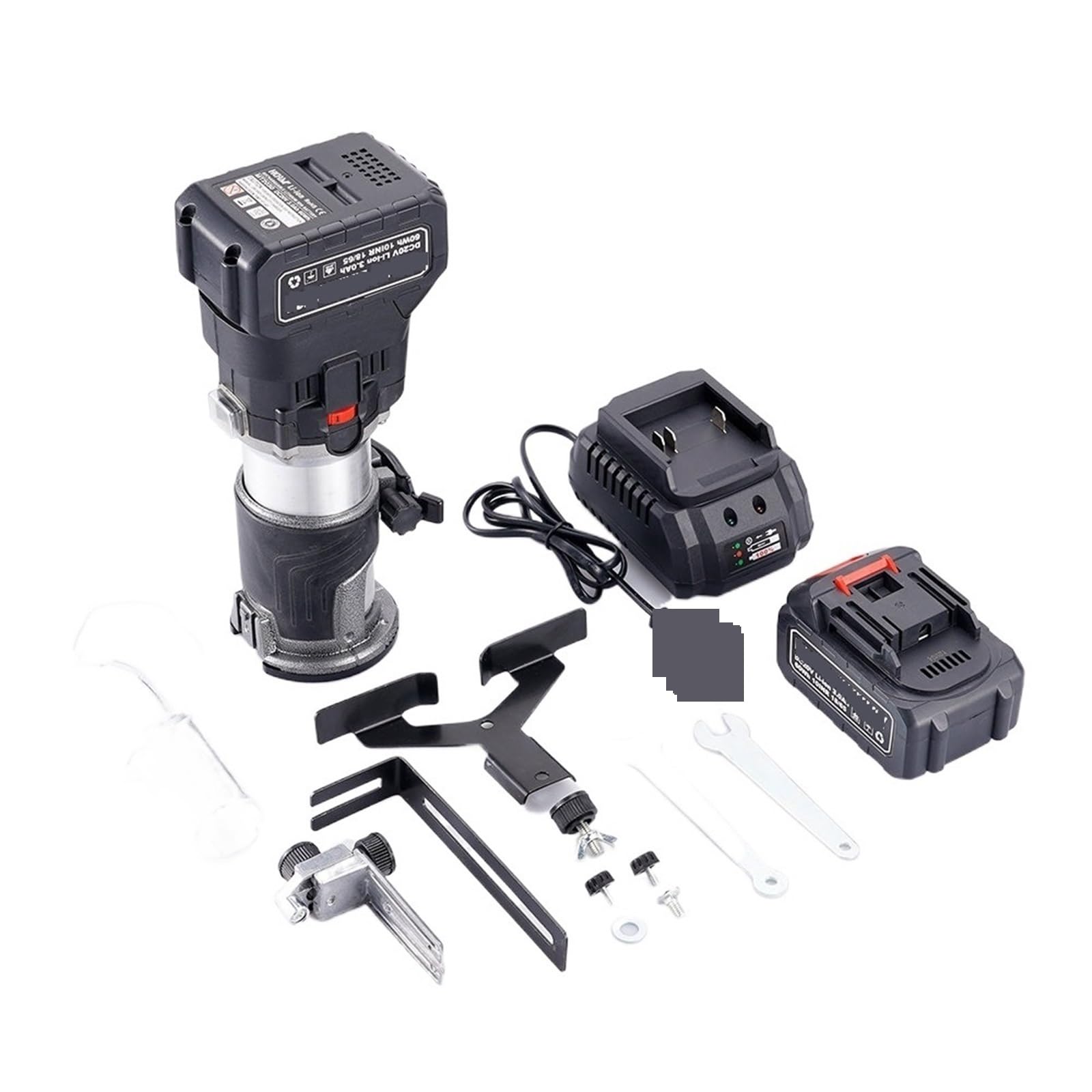 Fresadora de Madera Rebajadora Eléctrica, Máquina cortadora de ranuras de grabado, enrutador de tallado a mano, fresado de madera eléctrico for carpintería, grabado for batería de 18v para la Decoraci