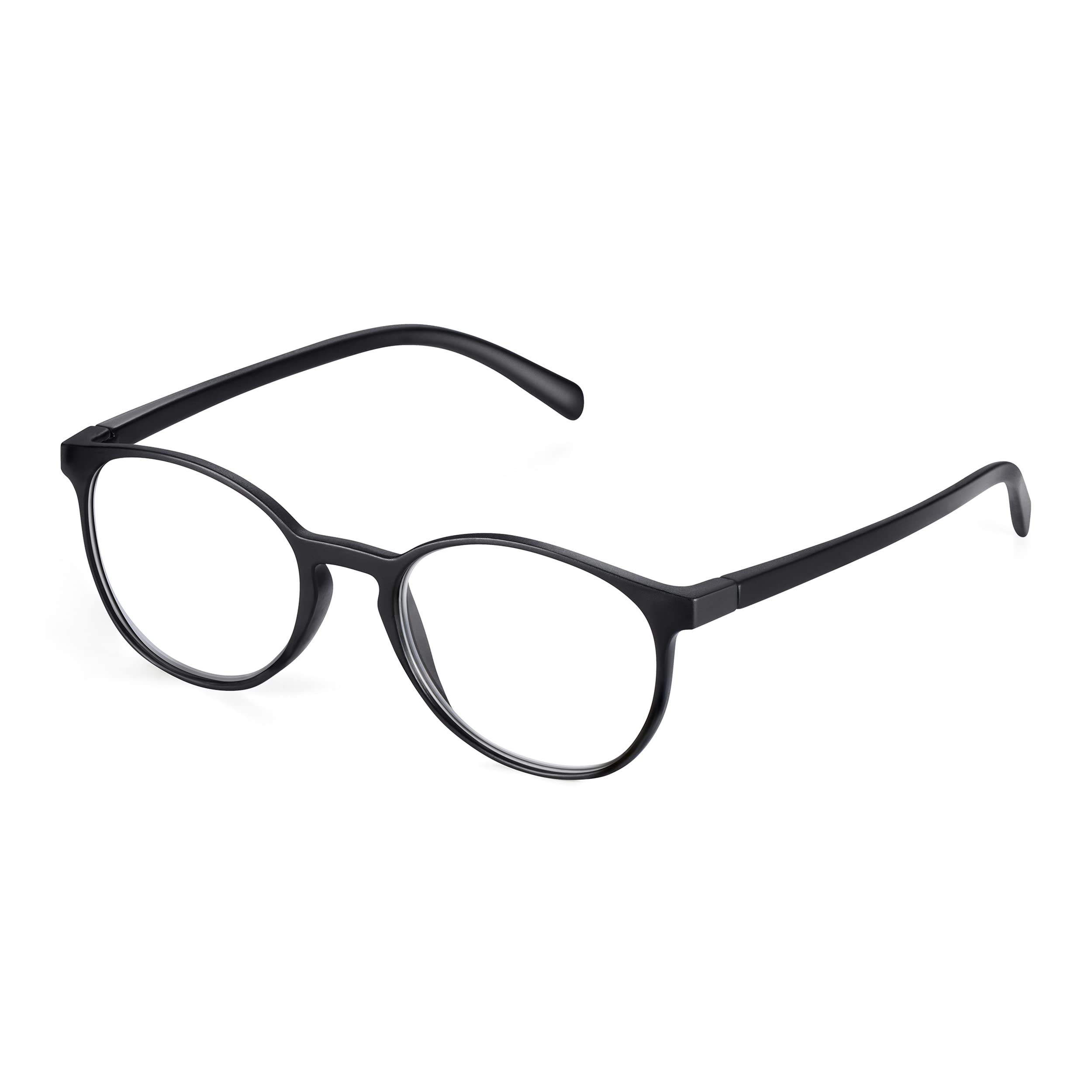 Read OpticsRound Reading Glasses for Men and Women in Blue, Red, Black or Brown, Single and 3 Packs Available, Lens Powers +1 to +3.5