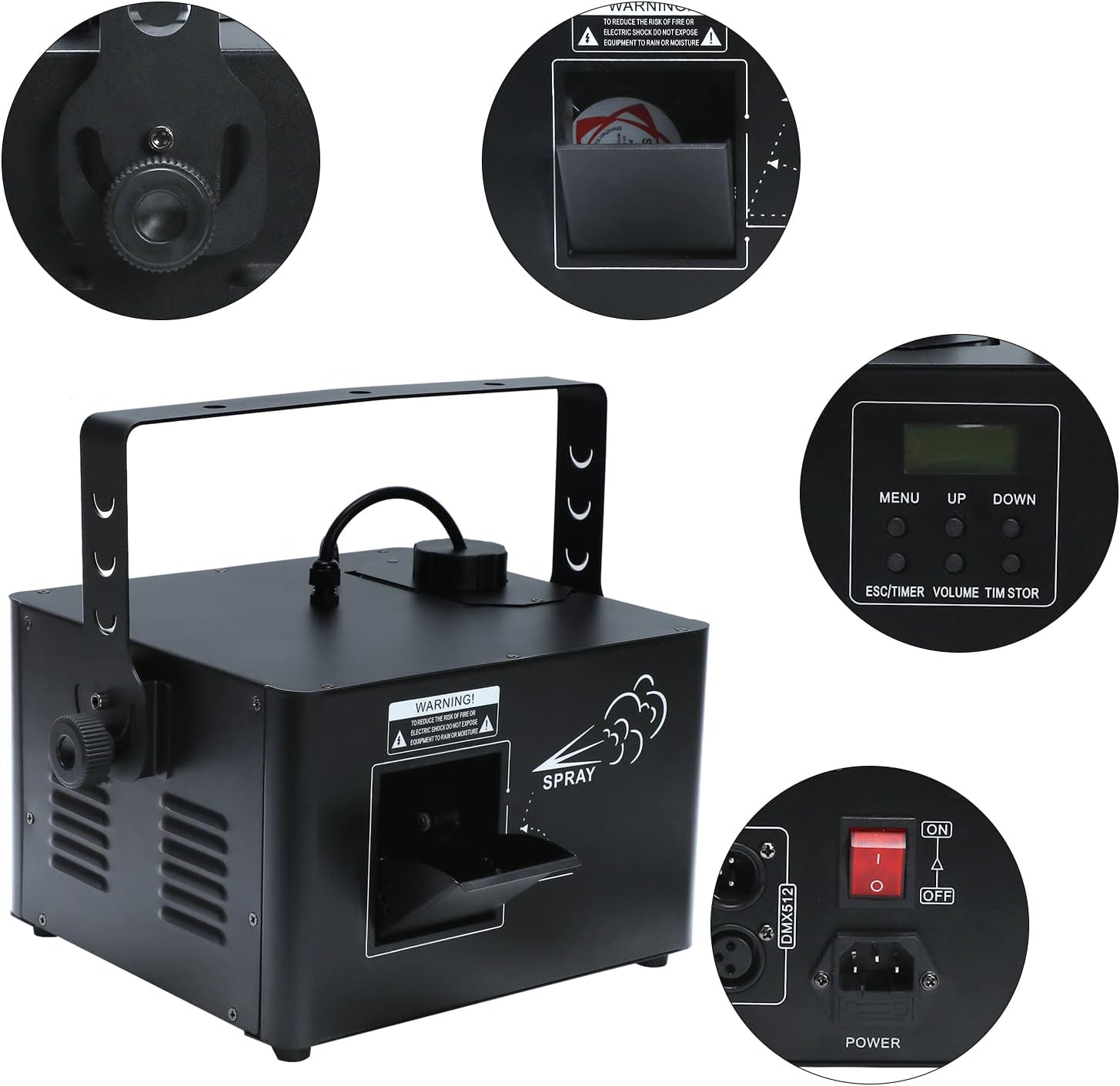 1500W Haze Machine with Remote Control & DMX, Low Profile Fog Machine for Stage, DJ, Wedding, Theater, and Party Effects-Black