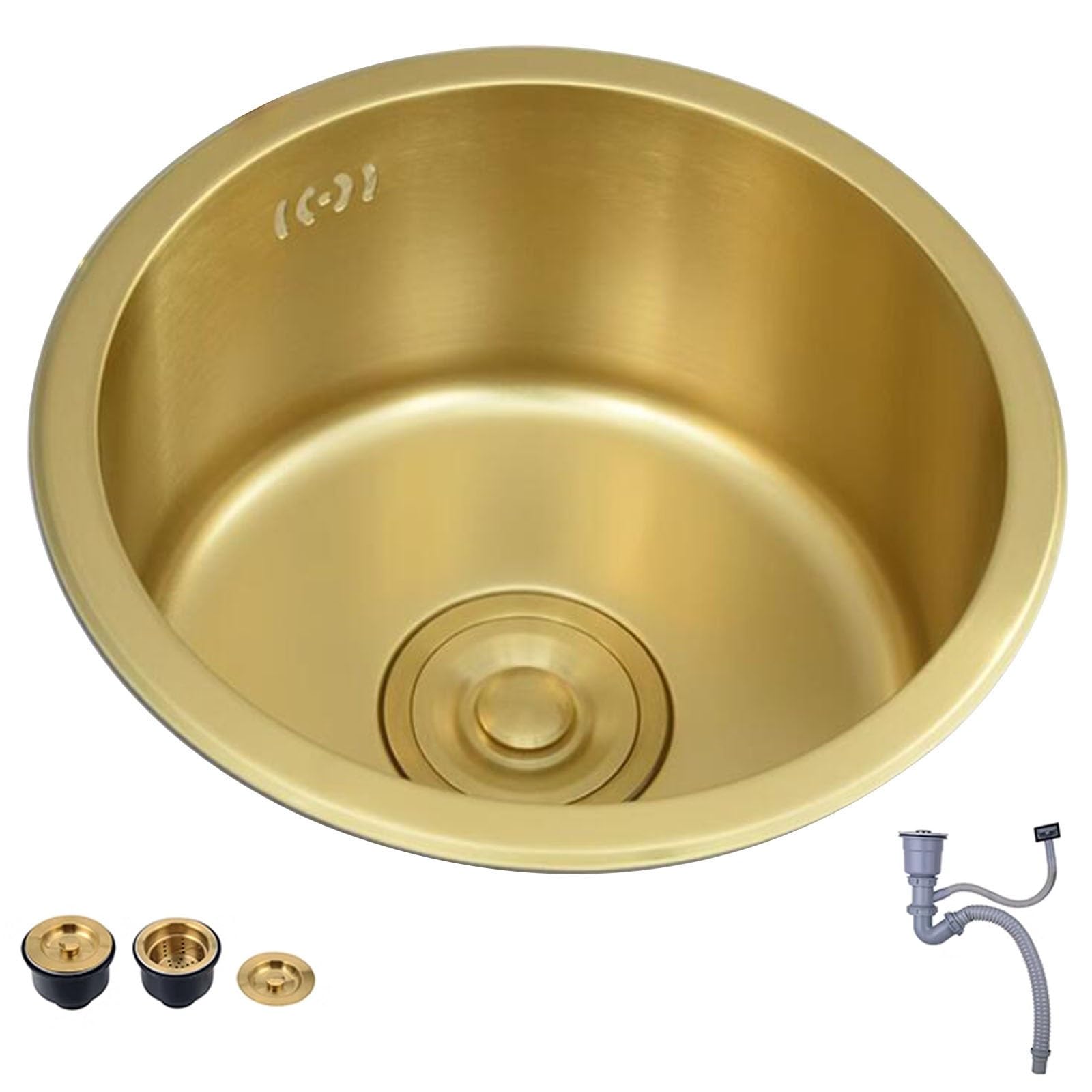 Keukengootsteen 304 roestvrijstalen spoelbak Gouden enkele spoelbak Keuken rechthoekige spoelbak Mini kleine spoelbak (Kleur: Rose goud, Maat: 40 * 36cm