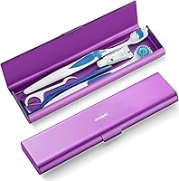 Vista 10 de Estuche de viaje para cepillo de dientes de aluminio, soporte portátil para cepillo de dientes, resistente contenedor manual para cepillo de dientes