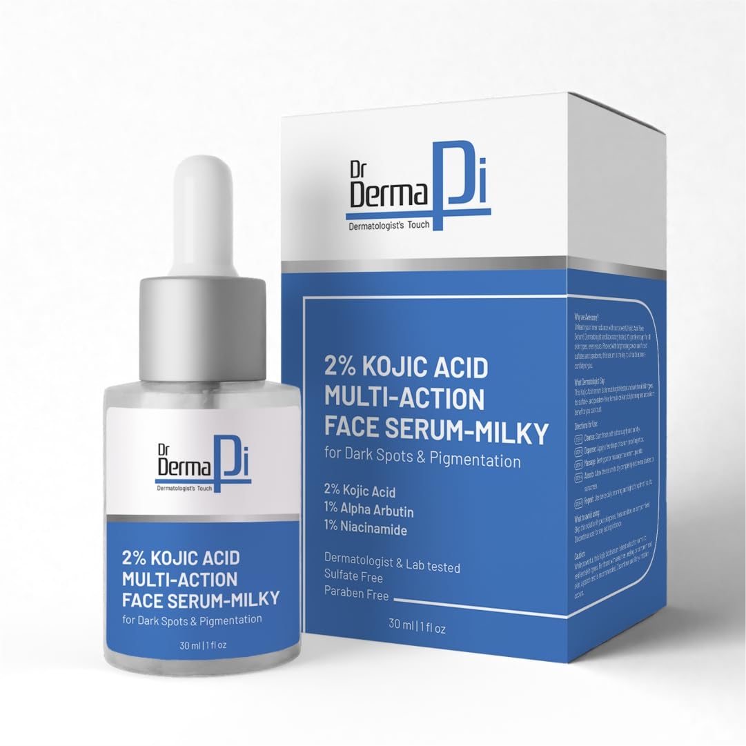 DrDermapi 2% Kojic Acid Face Serum I With 1% Alpha Arbutin & Niacinamide I For Dark Spots & Pigmentation I Anti-Pigmentation Face Serum For All Skin types - 30ml