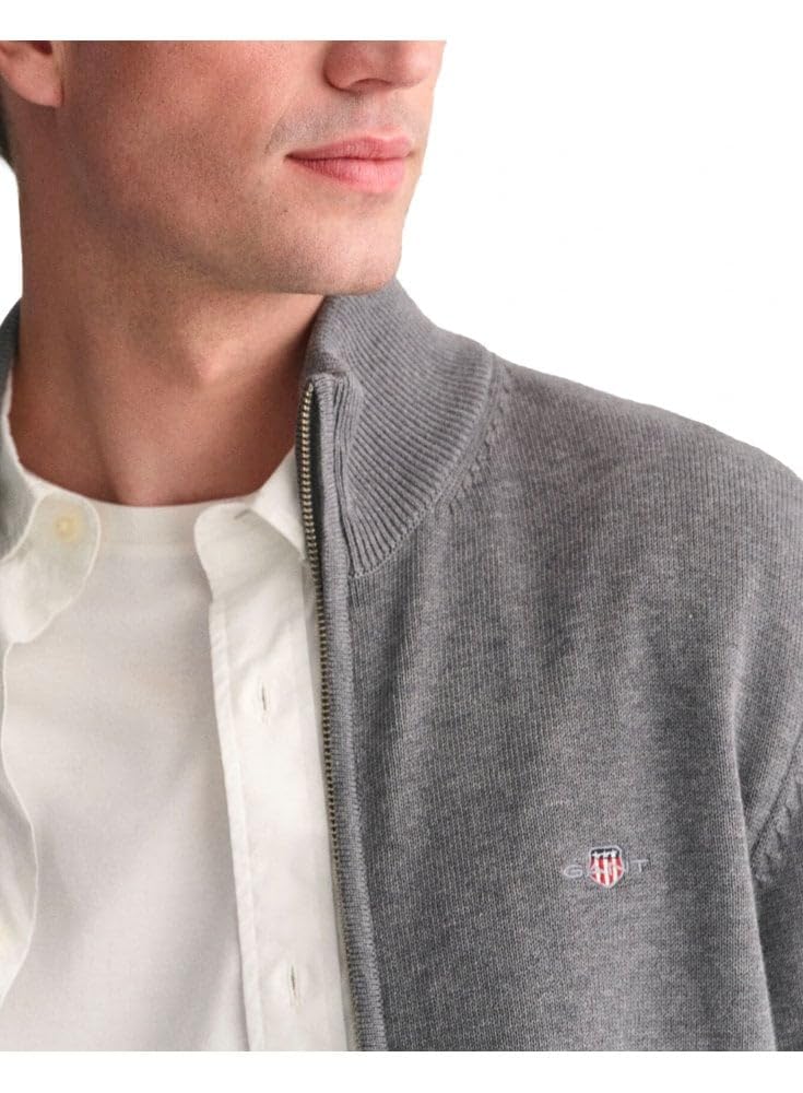 GANT Casual Cotton Zip Cardigan Suéter cárdigan Hombre (Pack de 1)
