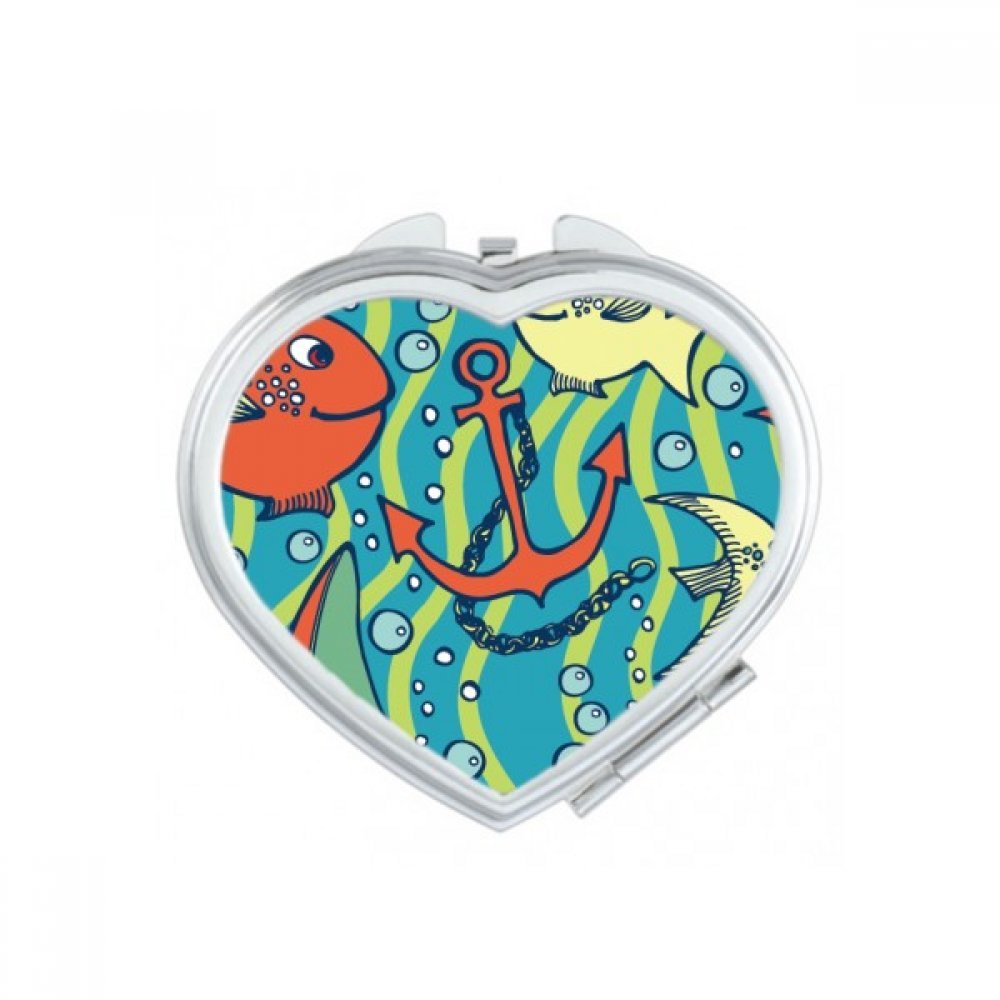 Miroir de poche de navigation poisson bateau coloré océan cœur de DIYthinker multicolor