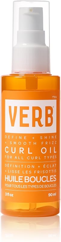 VERB Curl Oil for Waves, Curls, Coils, 3 fl oz, Frizz-Free Definition Serum