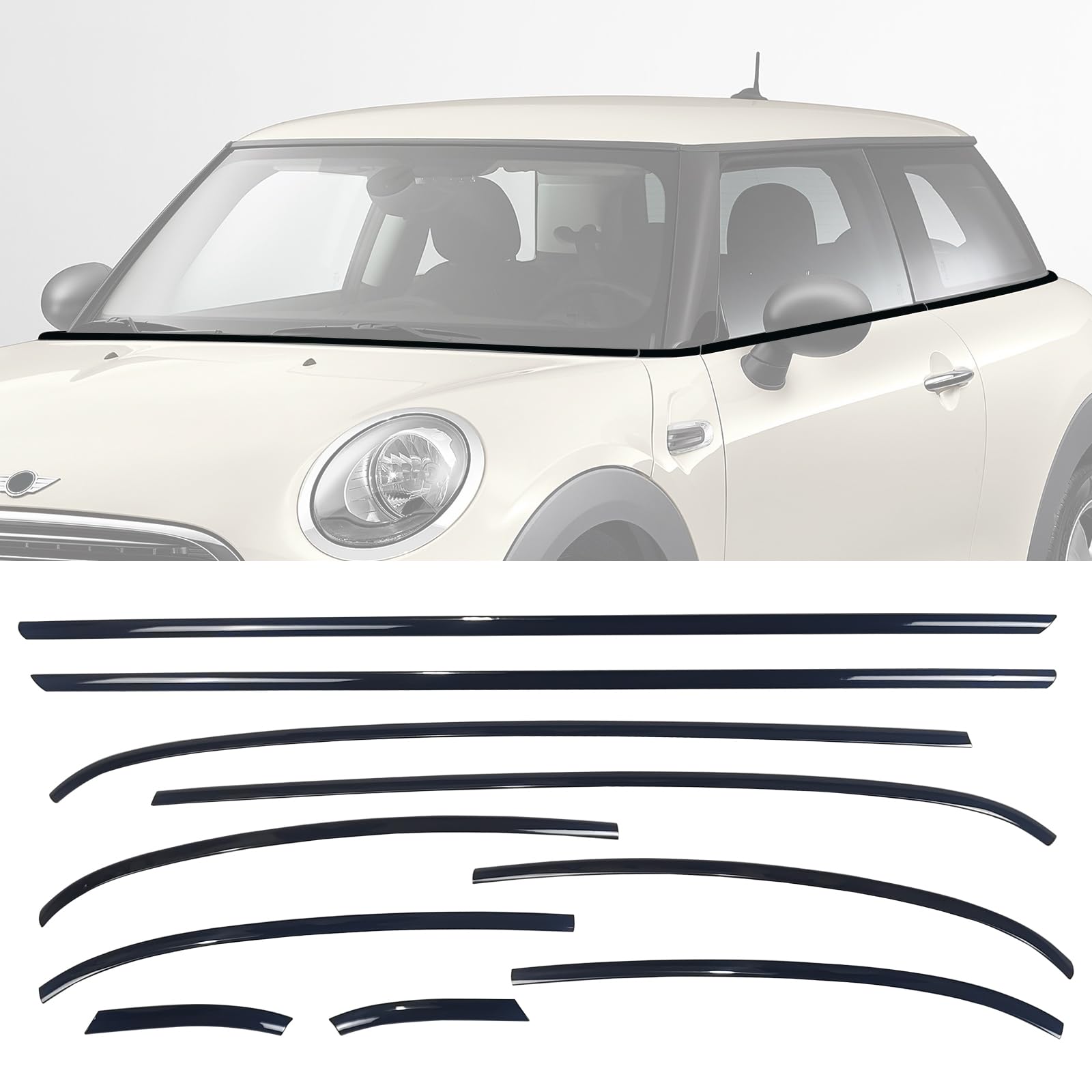 Stainless Steel Window Trim Chrome Delete for Mini Cooper F56 2014-2023 Black Window Trim Blackout Kit