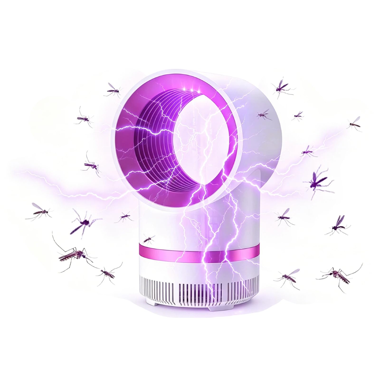 Bug Zapper, Mosquito Killer Lamp with LED Light, Electric Fly Zapper Bug Trap for Indoor and Outdoor, Electric UV Insect Killer Mosquito Killers for Bedroom, Camping, Kitchen (White2)