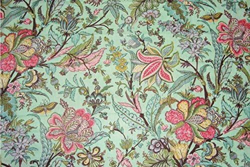 Tela de costura tradicional india con estampado floral de tela 100% algodón, tela de costura india, 9 yardas