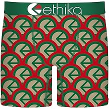 Ethika Mens Mid Boxer Brief, Extended Length, 4-Way Stretch with Signature Waistband - Drip Cost