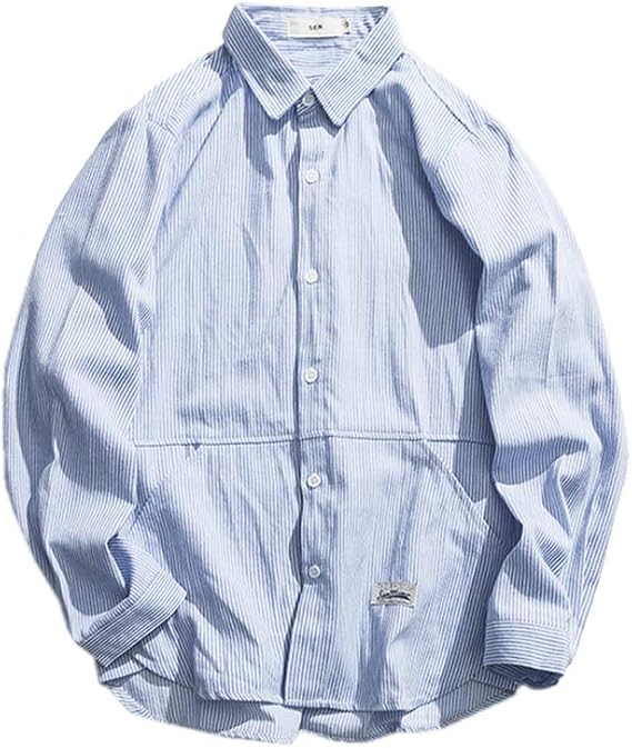 Amazon Tdb ストライプ シャツ ポケット 長袖 ロングシャツ 羽織り アウター 重ね着 カットソー トップス 開襟 Xxl 02 ライトブルー Atop0045 Xxl Blu01 シャツ ブラウス 通販