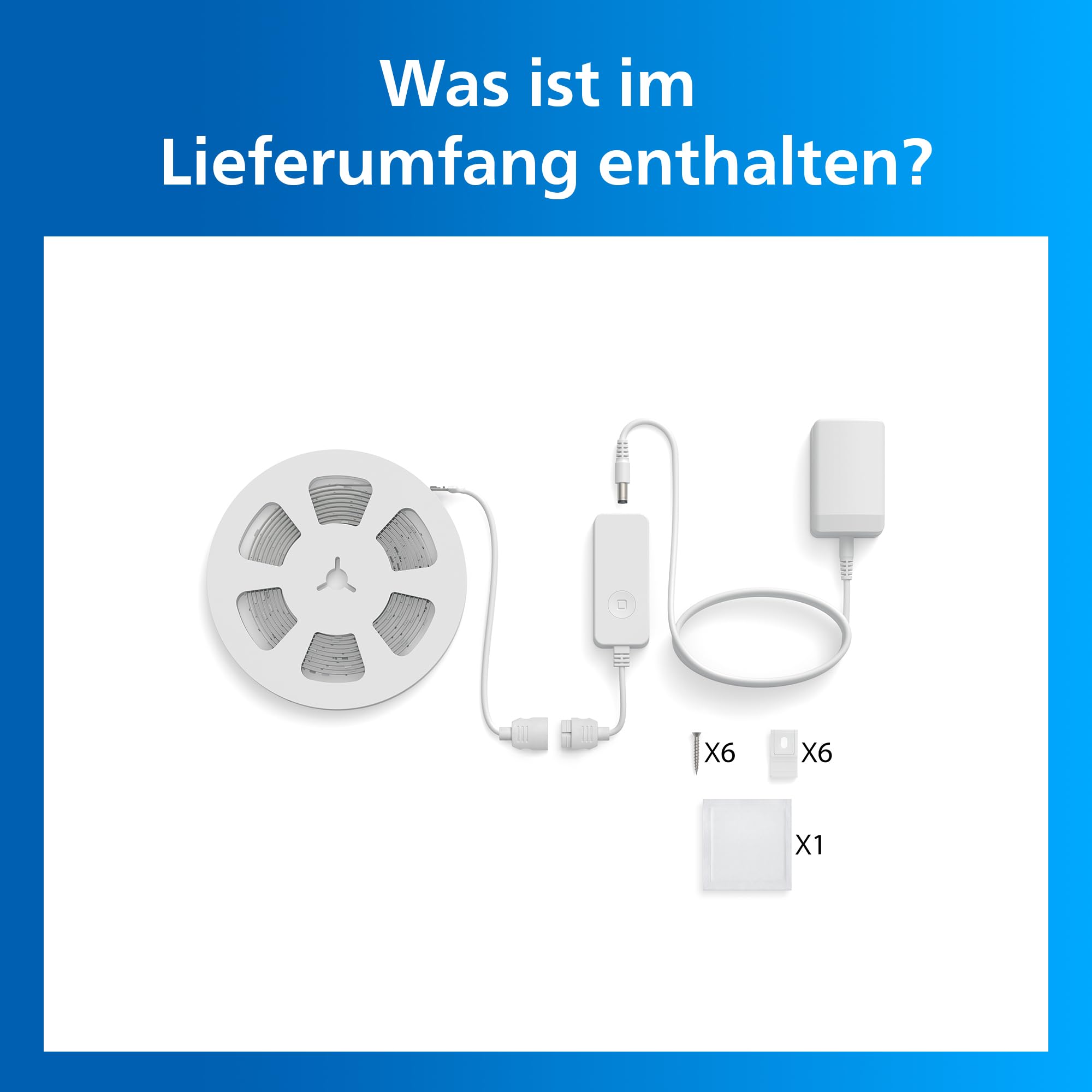 Philips Smart Lighting RGBICWW-LED-Streifen, 3 m, Typ C, Mehrfarbige Farbverläufe, Einstellbares Weißlicht, Ambientes Licht, Connected by WiZ, Alexa, Google Home, Apple Home, 1er-Pack