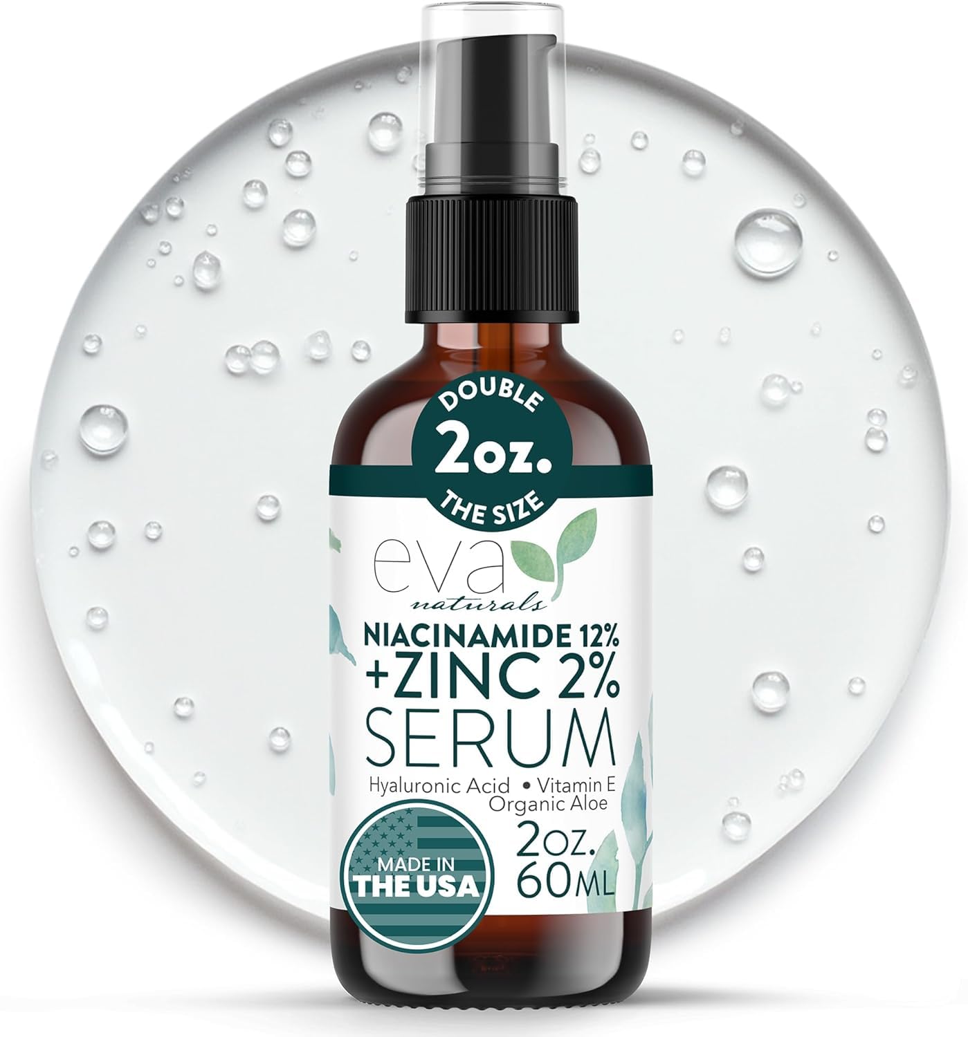 Niacinamide 12% Serum for Face w/Zinc & Hyaluronic Acid – Vitamin B3 & E Pore Minimizer for Dark Spot Corrector, Even Skin Tone, Oil Control, Brightening & Hydrating for Women, 2 Fl Oz