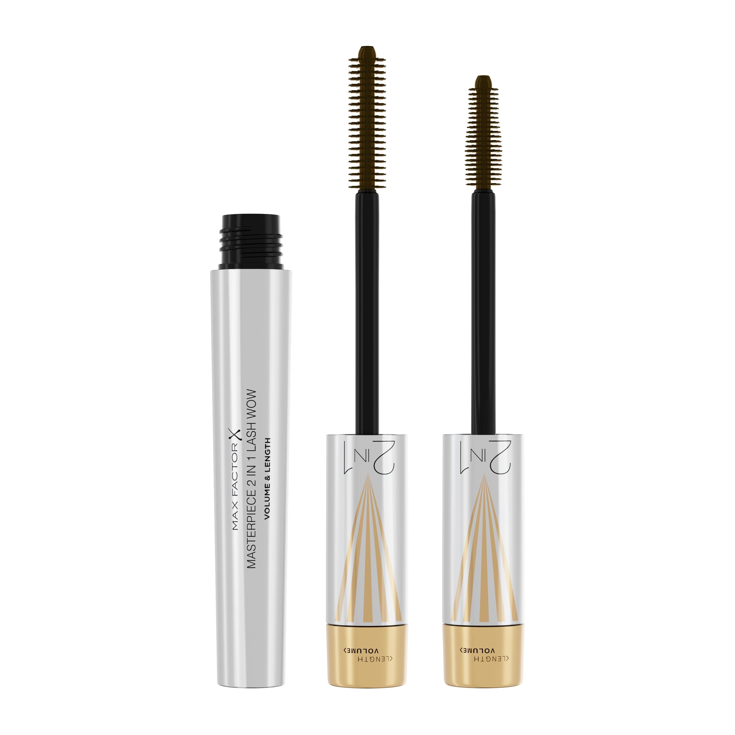 Max Factor Masterpiece 2ien1 SE, Máscara de pestañas, Black Brown 002, 7 ml