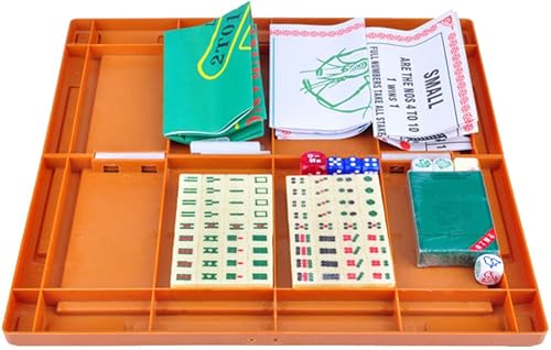 CLISPEED 1 juego de mesa de mahjong portátil Rummy melamina azulejos ajedrez damas tablero acrílico Mahjong azulejos Mahjong Mat Mini tablero de